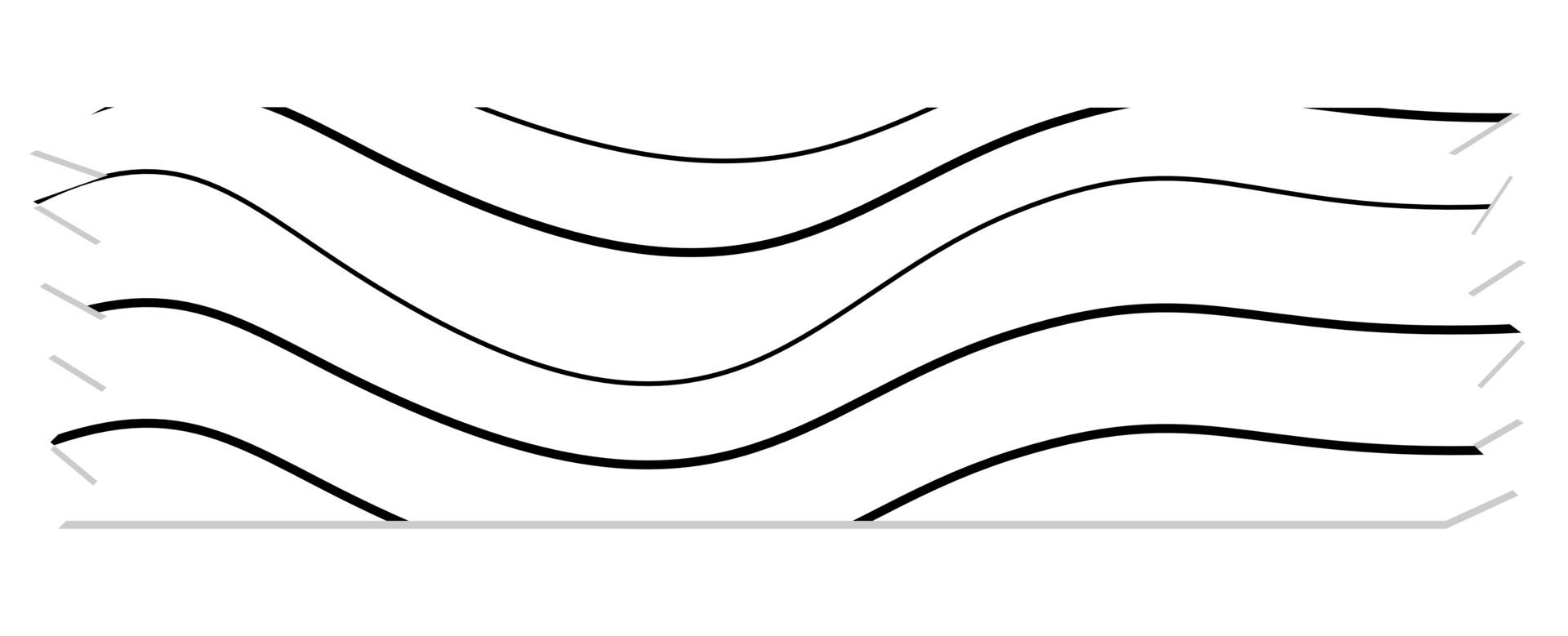 Minimalist doodle style decorative tape for journals with cute wave png