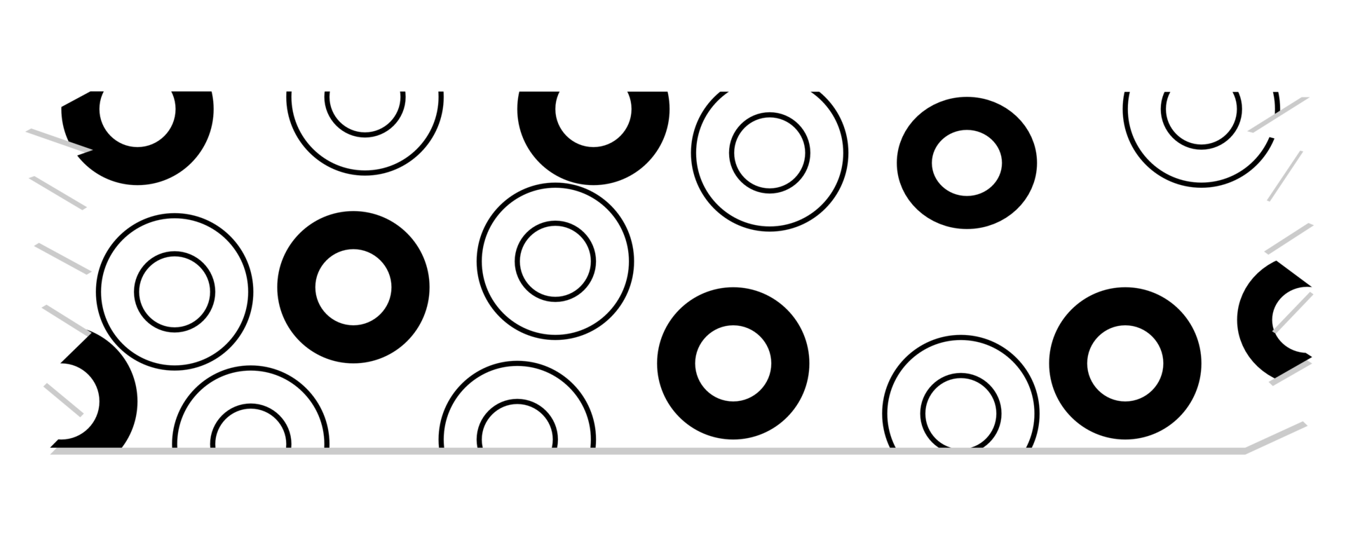 Minimalist doodle style decorative tape for journals with cute circle png