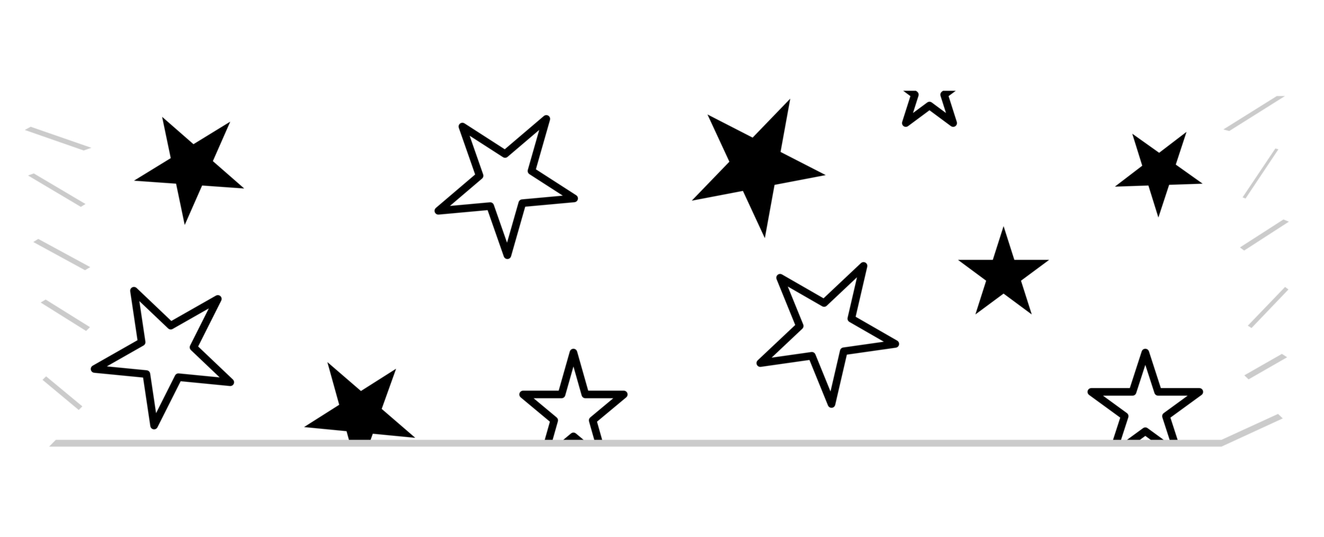 Minimalist doodle style decorative tape for journals with star png