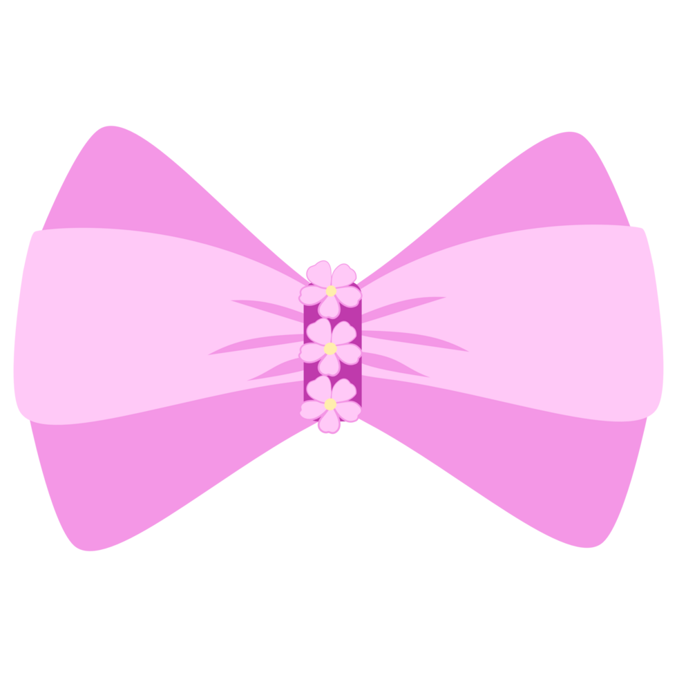minimal pink bow with flower png