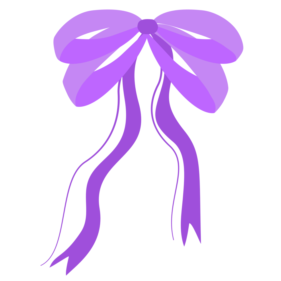 cute purple ribbon bow png
