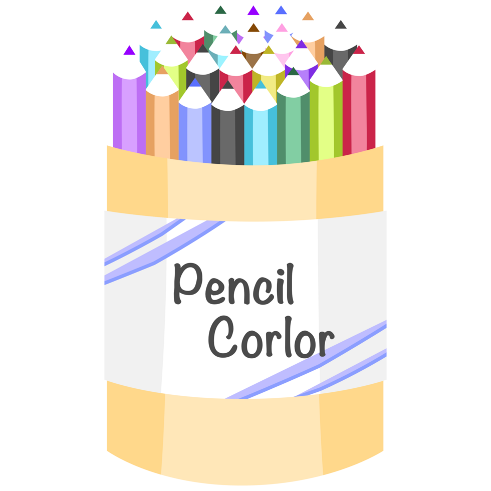 illustration of colored pencils in a can png
