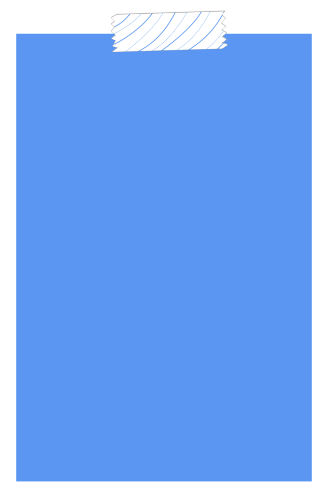 Blue sticky notes with cute tape png