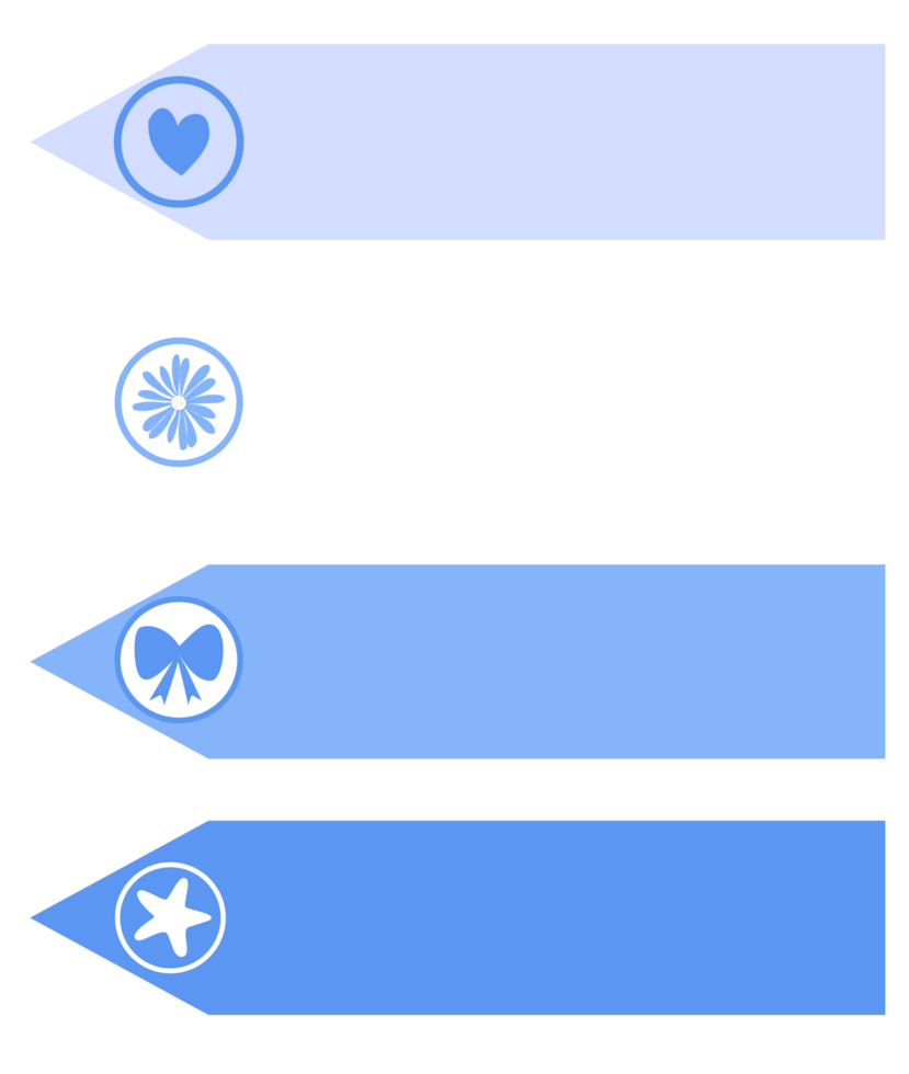 Long rectangular sticky notes with cute blue tone design png