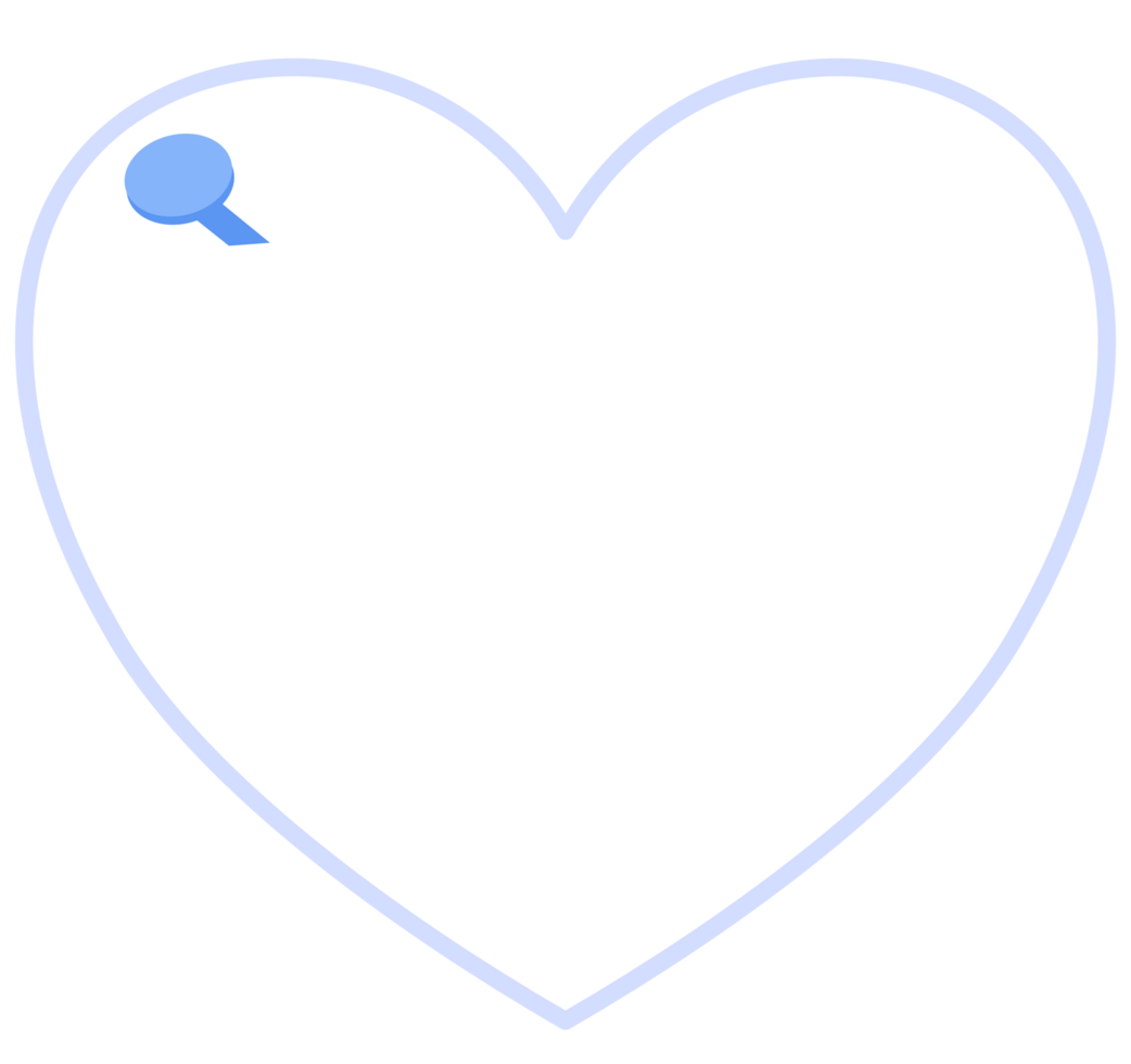 Cute heart-shaped sticky notes png