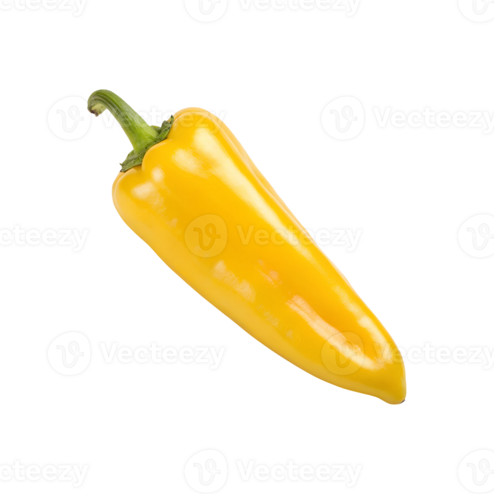 Vibrant Yellow Bell Pepper Isolated on Gray Background a Single Ripe and Glossy Sweet Pepper png