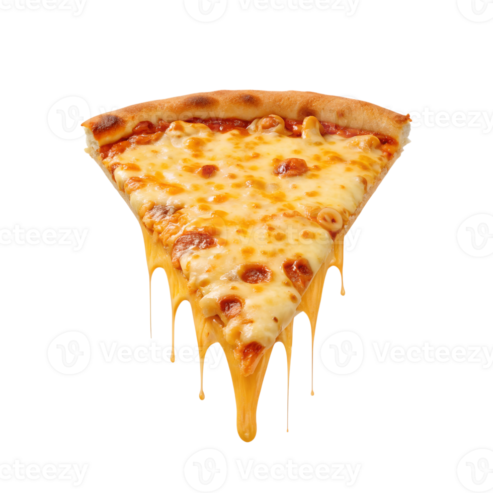 Delicious Melted Cheese Pizza Slice Isolated on Gray Background A Perfect Food Photography for Restaurant Menu or Advertisement png