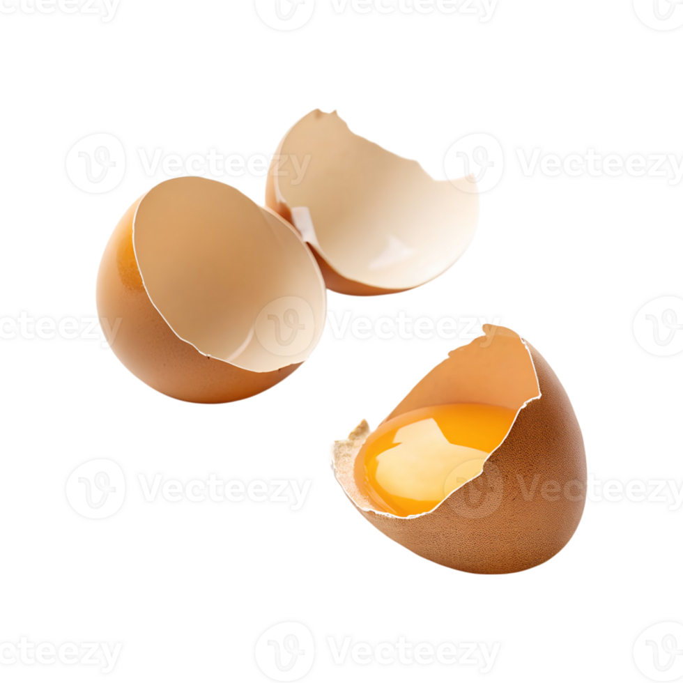 Broken Eggshell with Yolk Close Up Photography png
