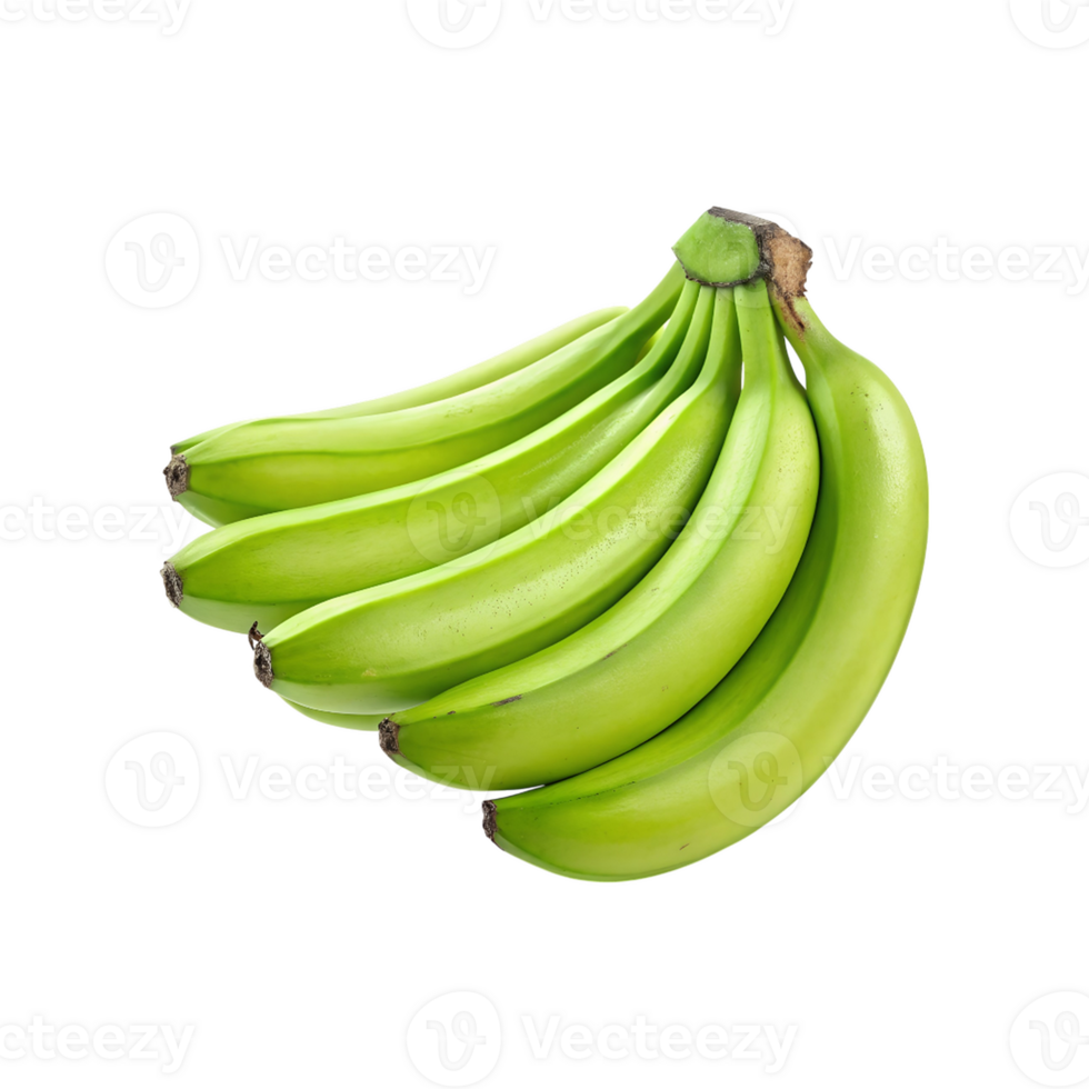 A Bunch of Fresh Green Bananas Isolated on Gray Background Healthy Tropical Fruit Food png