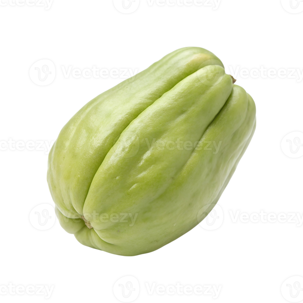 A Single Fresh Chayote Squash Isolated on a Gray Background Vegetable Photography png