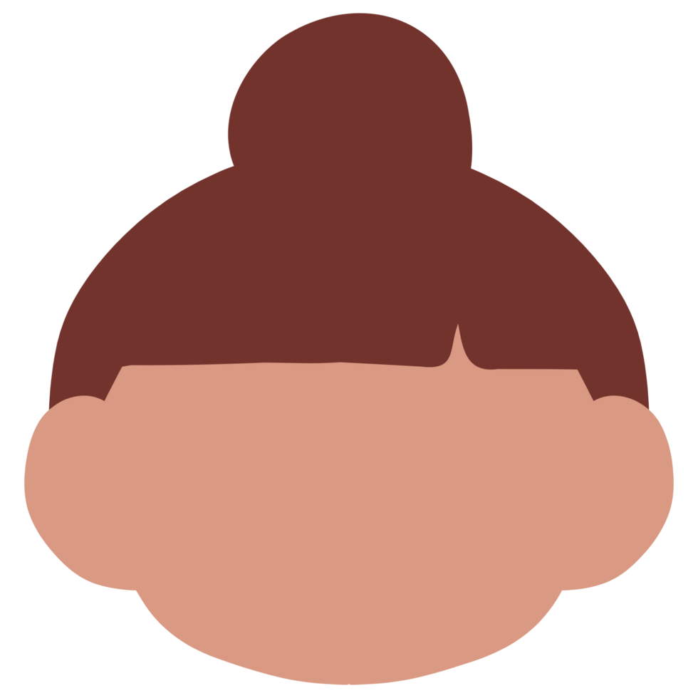 a woman's head with a bun in the back png