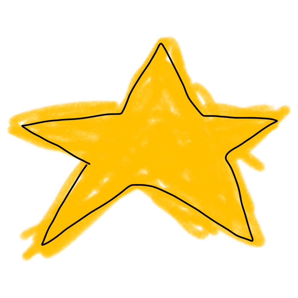 a doodle yellow star png