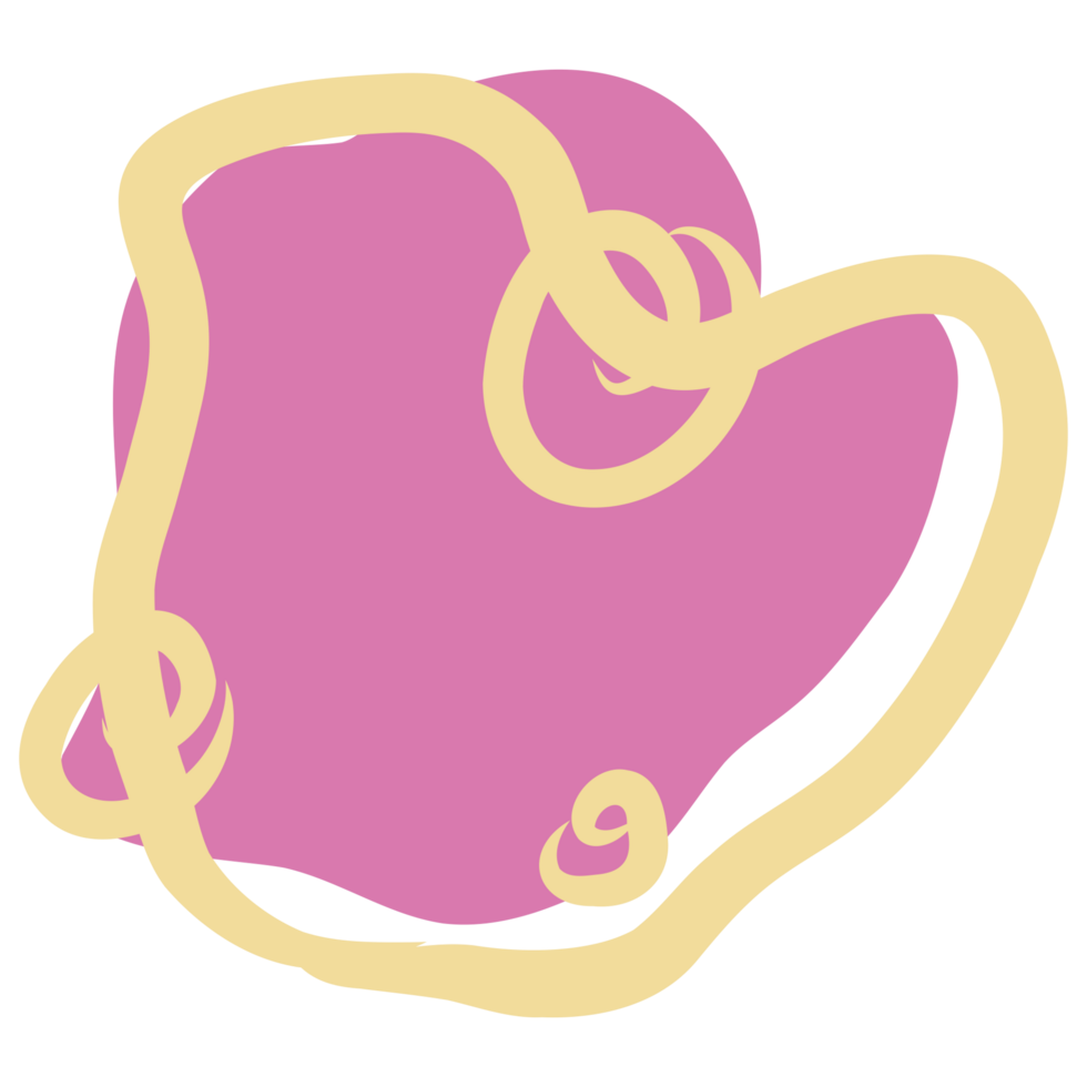 Abstract shape with yellow outline png