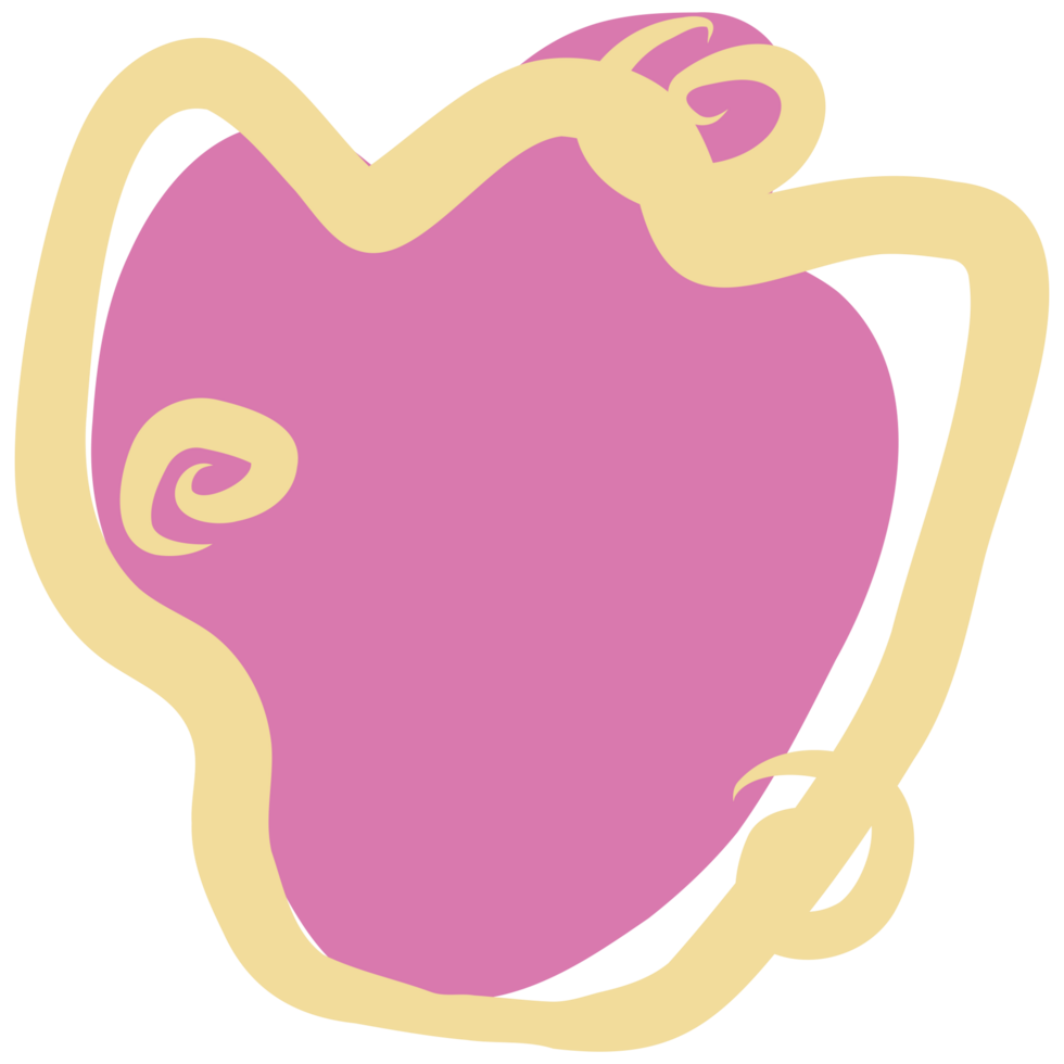 a pink heart with a yellow swirl on it png
