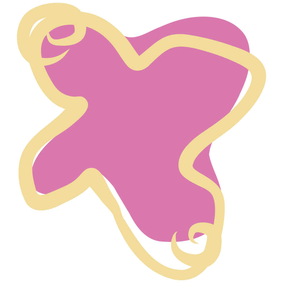a pink and yellow star shape with a heart shape png