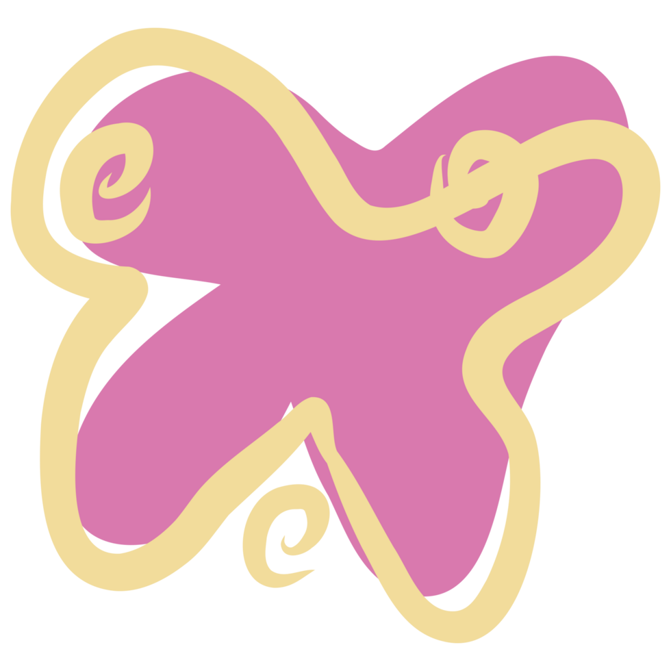 a pink butterfly with a yellow swirl on it png