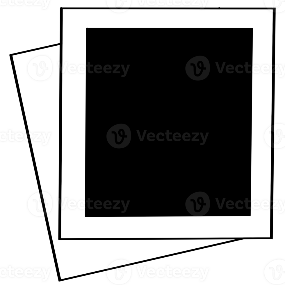 two blank photo frames on a transparent background png