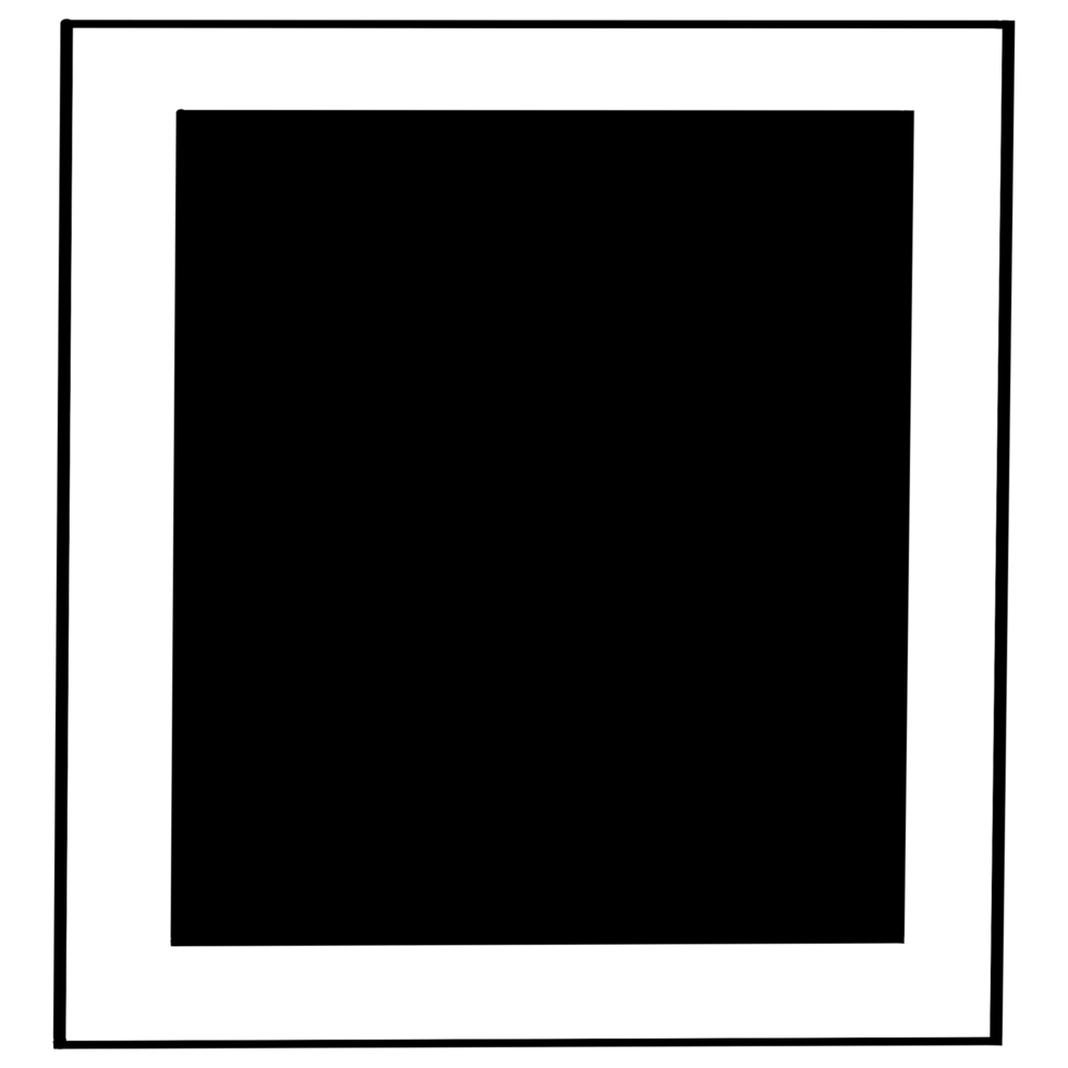 a black square with a white border on a transparent background png