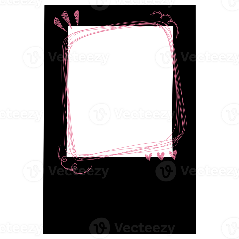 a pink frame with a black border png