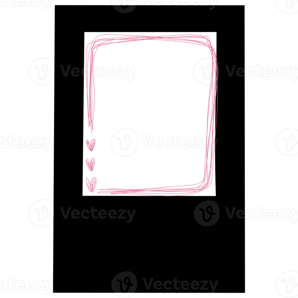 a square frame with pink hearts on it png