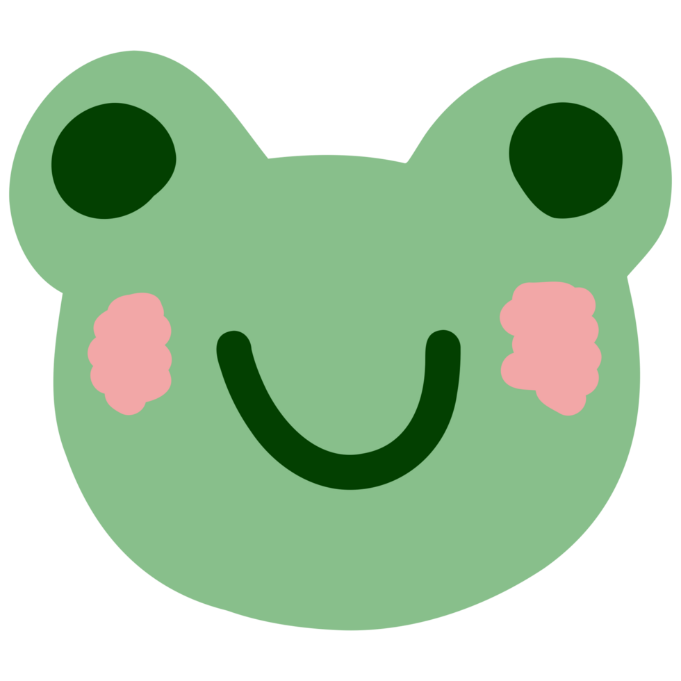 a cartoon frog with a smile on its face png