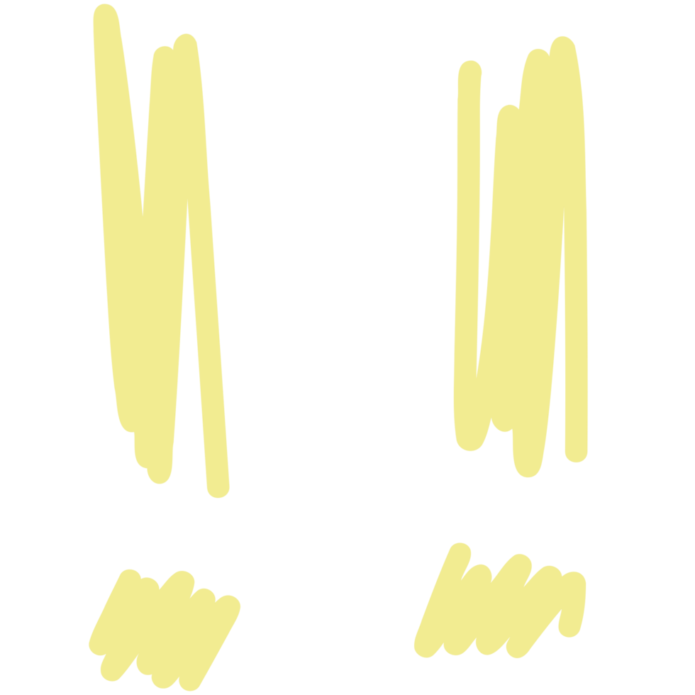yellow line drawing on transparent background png