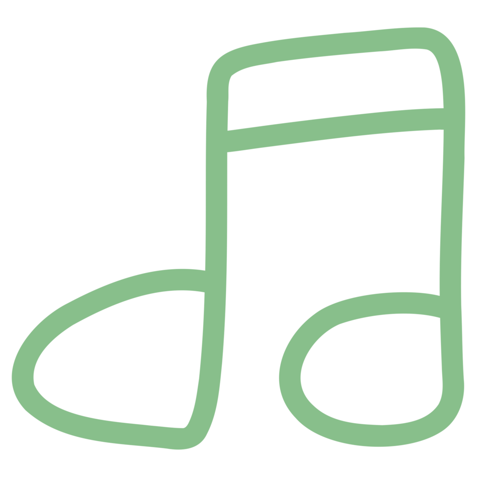 Green music note icon png