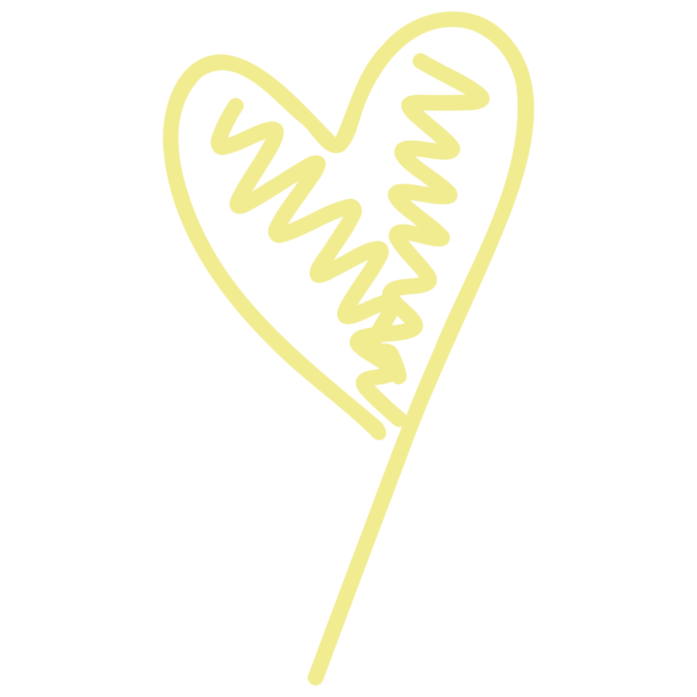 heart shape with a yellow line on transparent background png