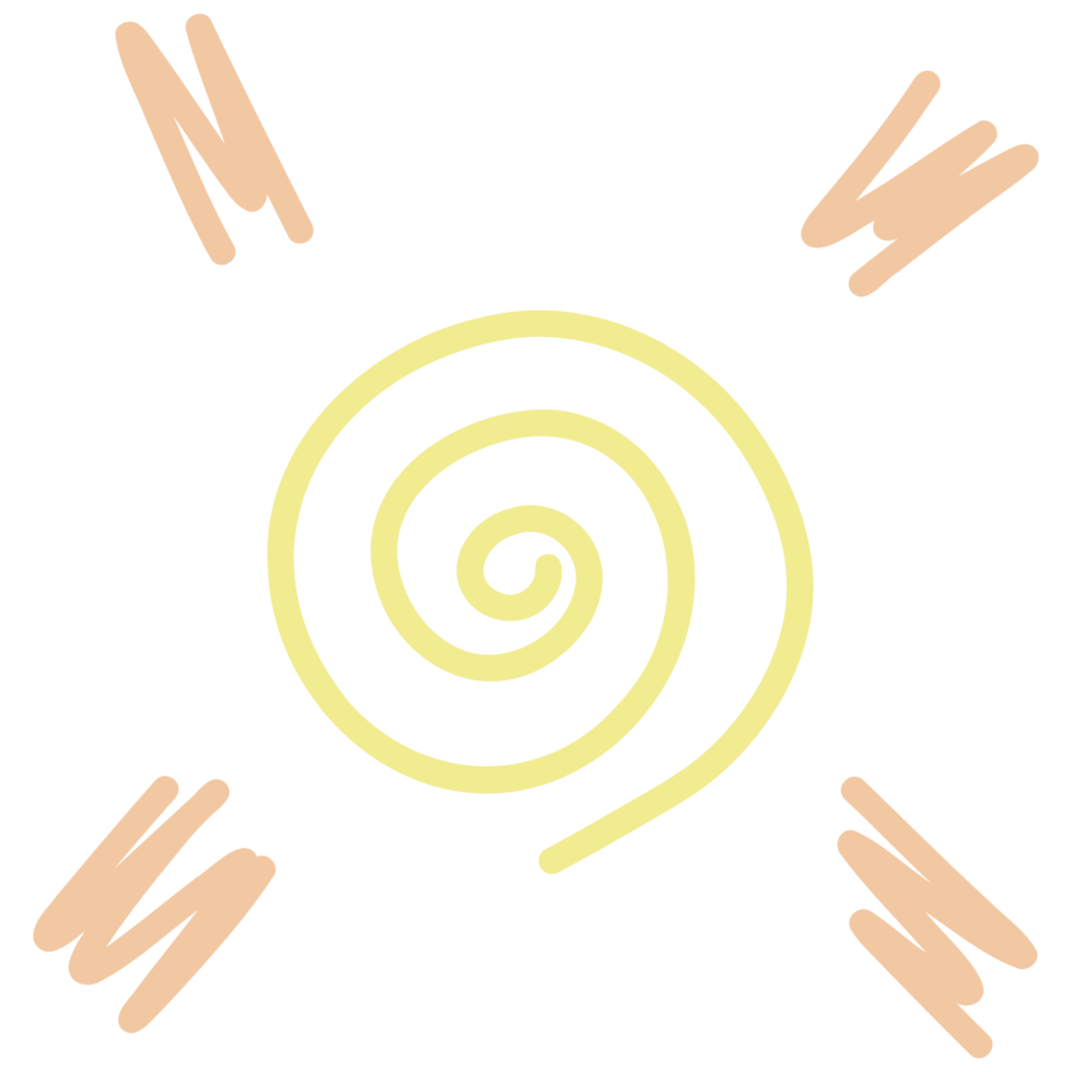 a yellow spiral with a circle around it png