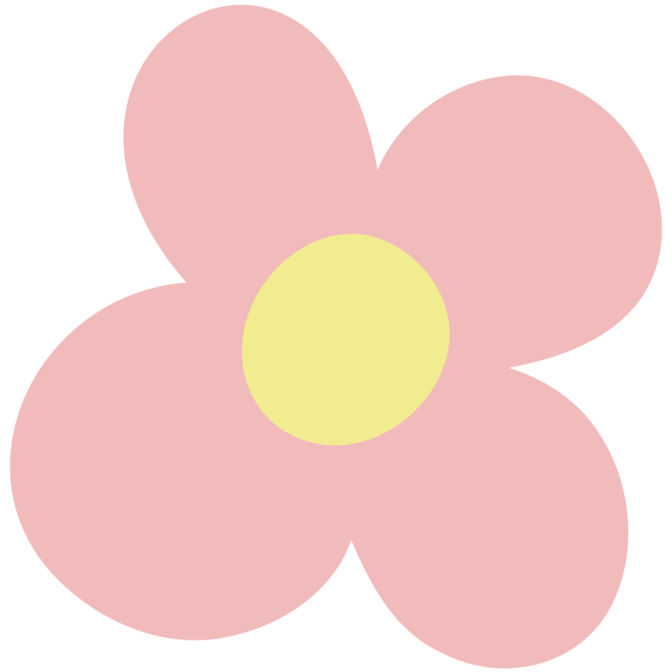 a pink flower with yellow center on a transparent background png