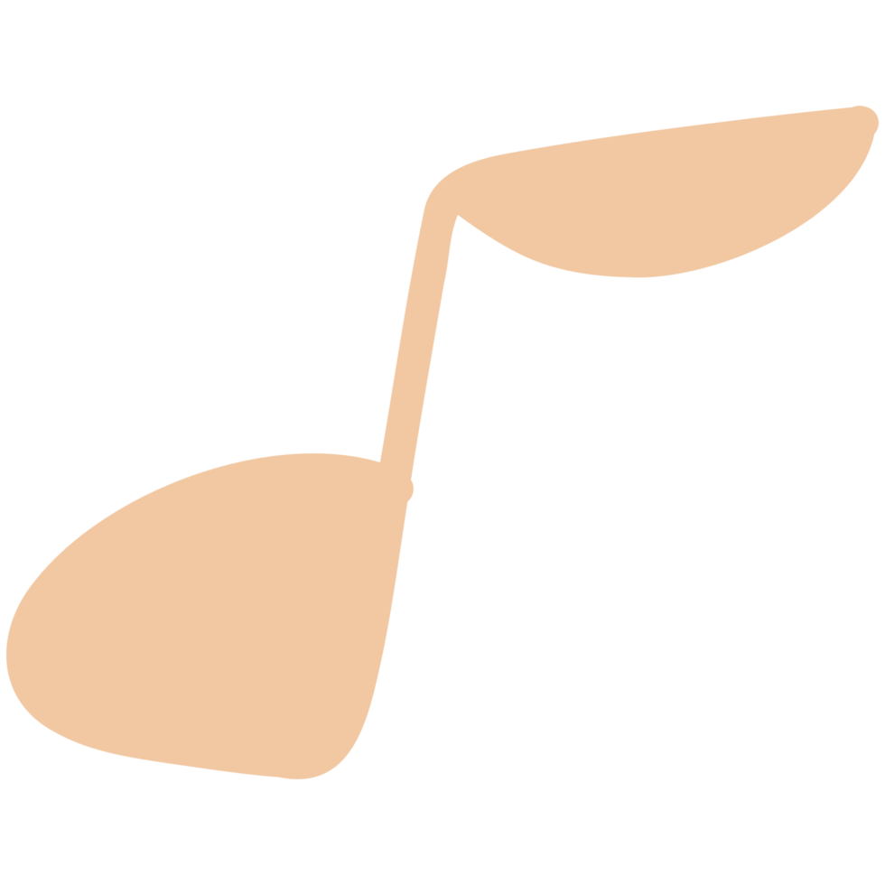 Orange music note icon png