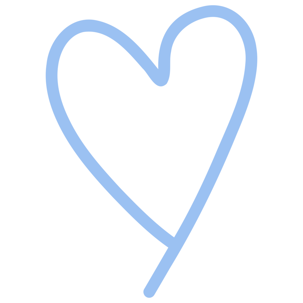 a heart shaped line drawing on transparent background png