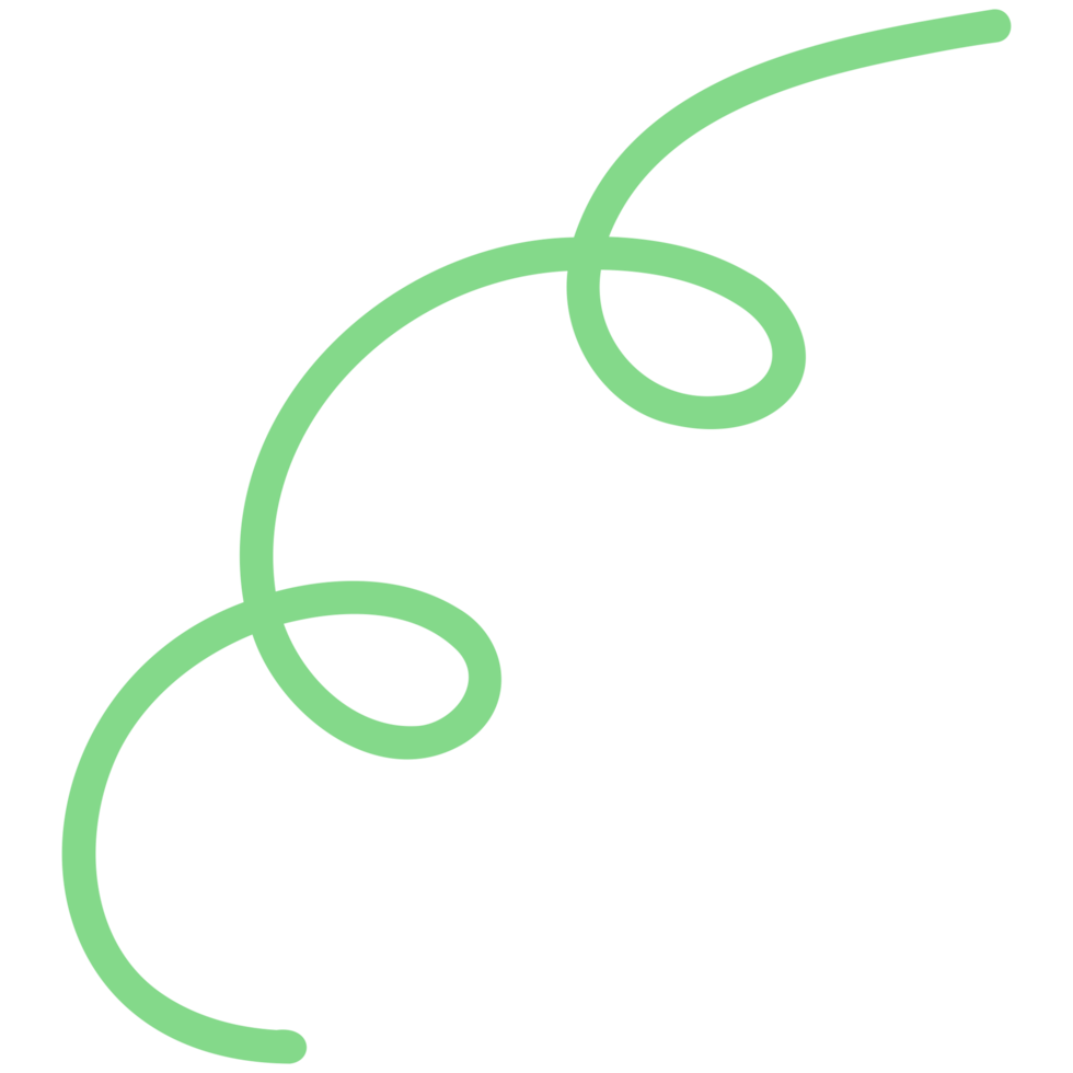 a green line with a curved shape png