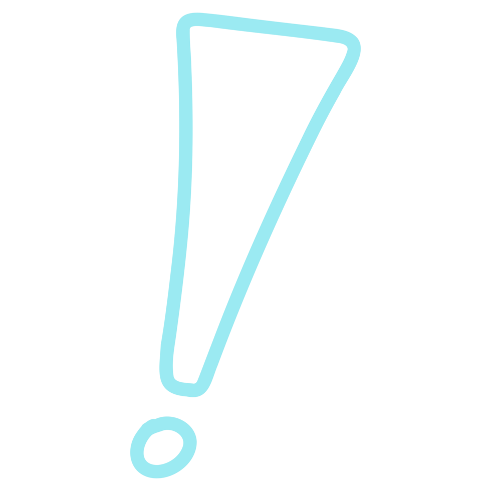 a blue line drawing of a warning sign png