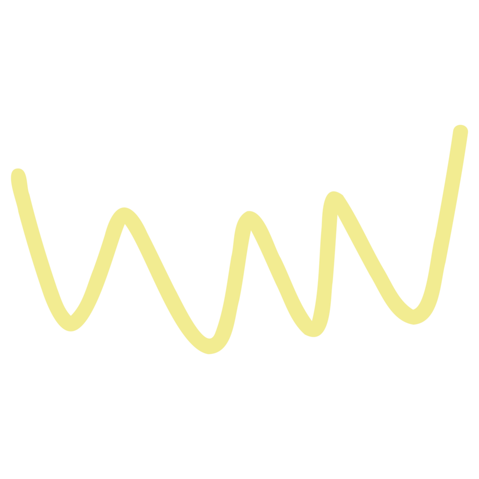 a yellow line drawn on a transparent background png