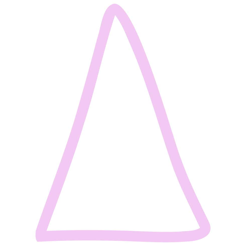 a triangle with a pink outline on a transparent background png