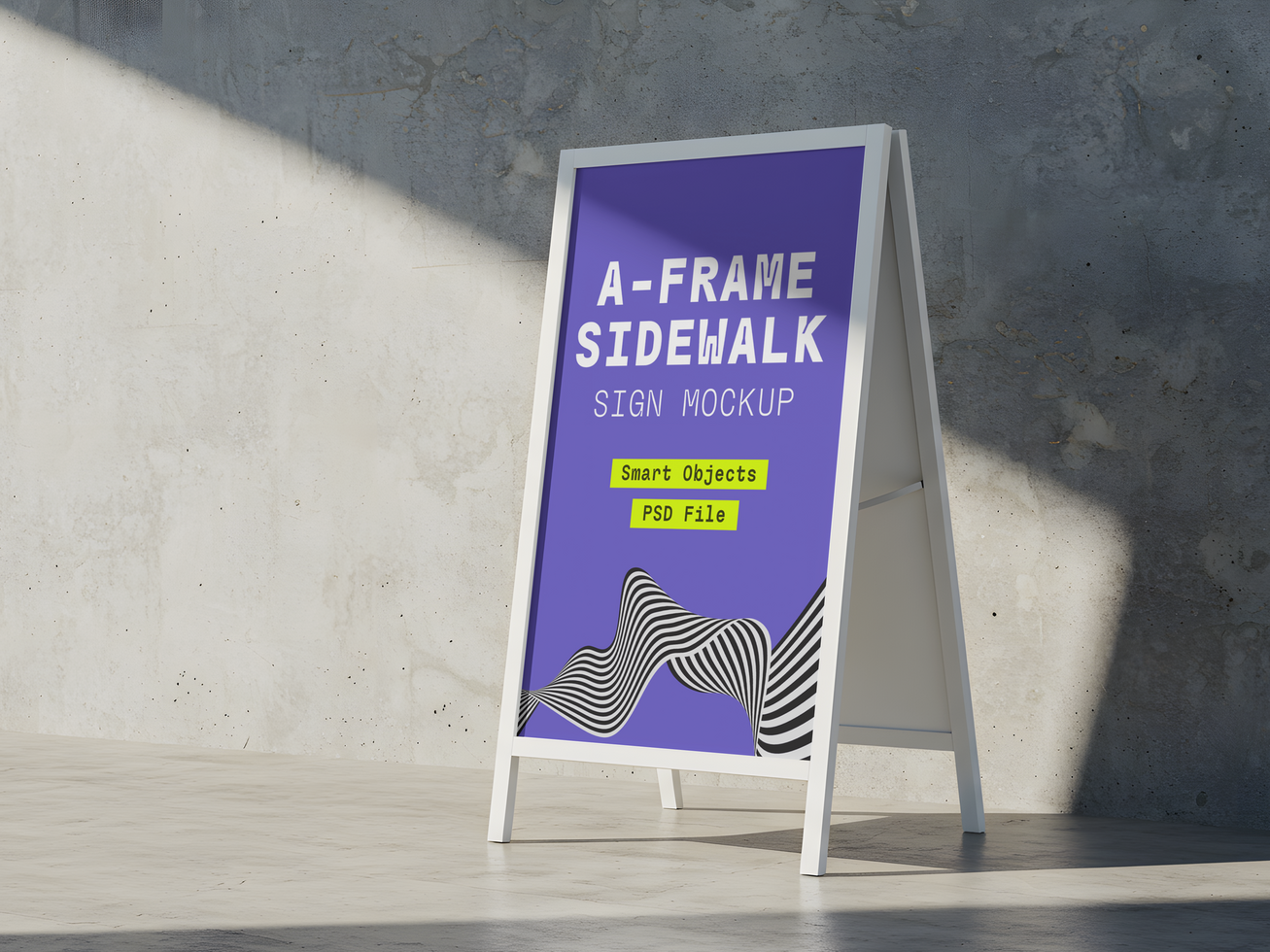Editable Sidewalk Signboard Mockup for Business Advertising psd