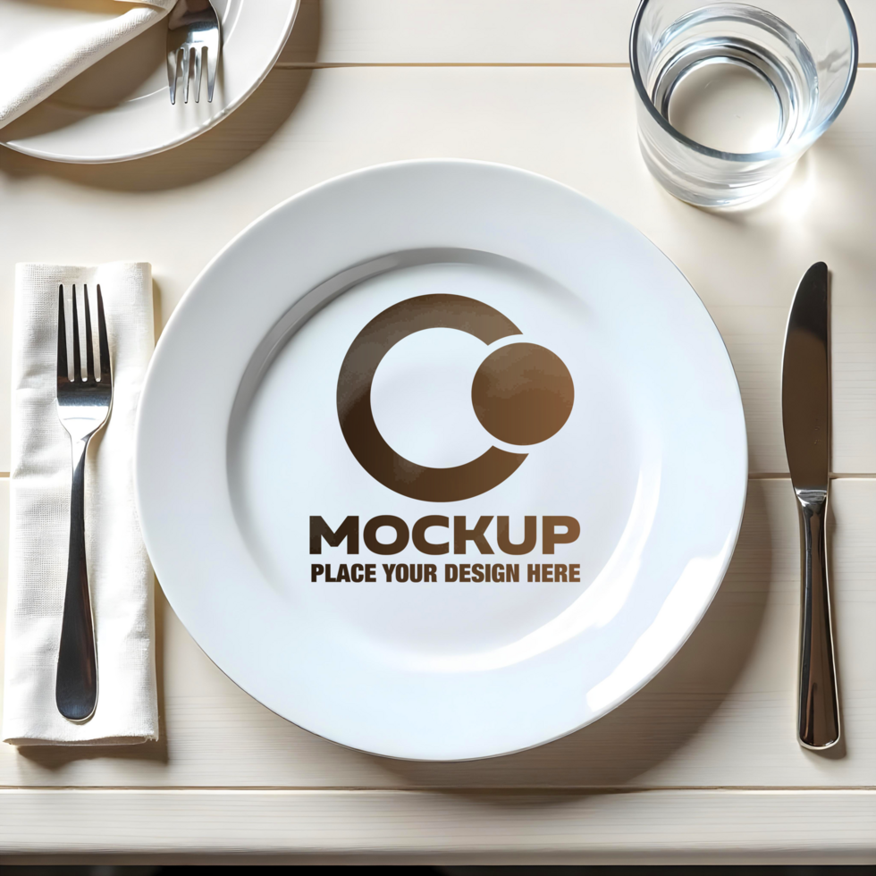 Elegant Table Setting Mockup for Restaurant Branding psd