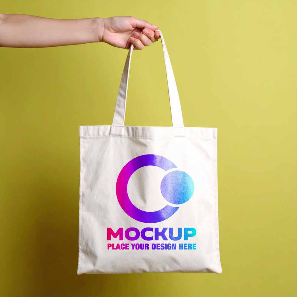 Canvas Tote Bag Mockup Vibrant Branding Template psd