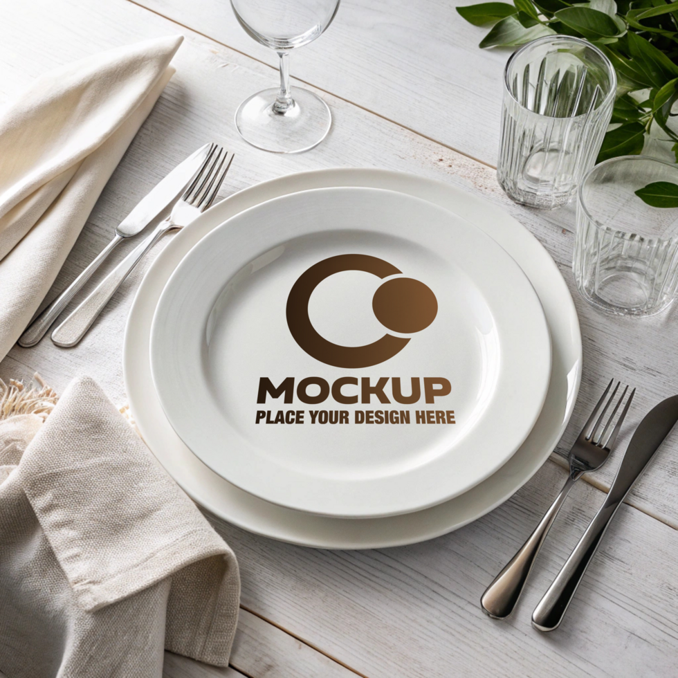 Elegant Table Setting Mockup Place Your Design psd