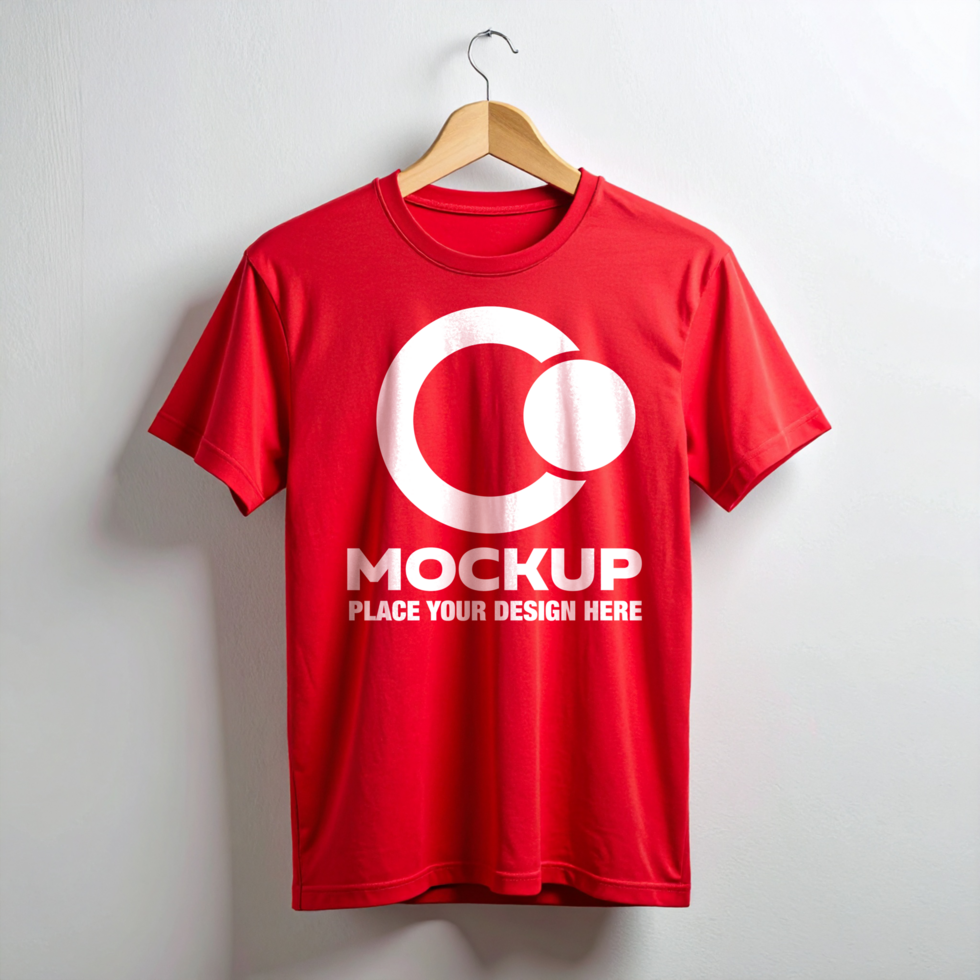 Red TShirt Mockup Design Template psd