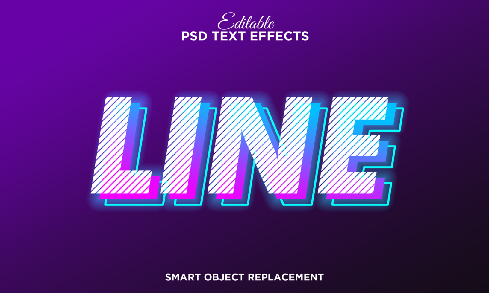 Editable neon light text effect psd