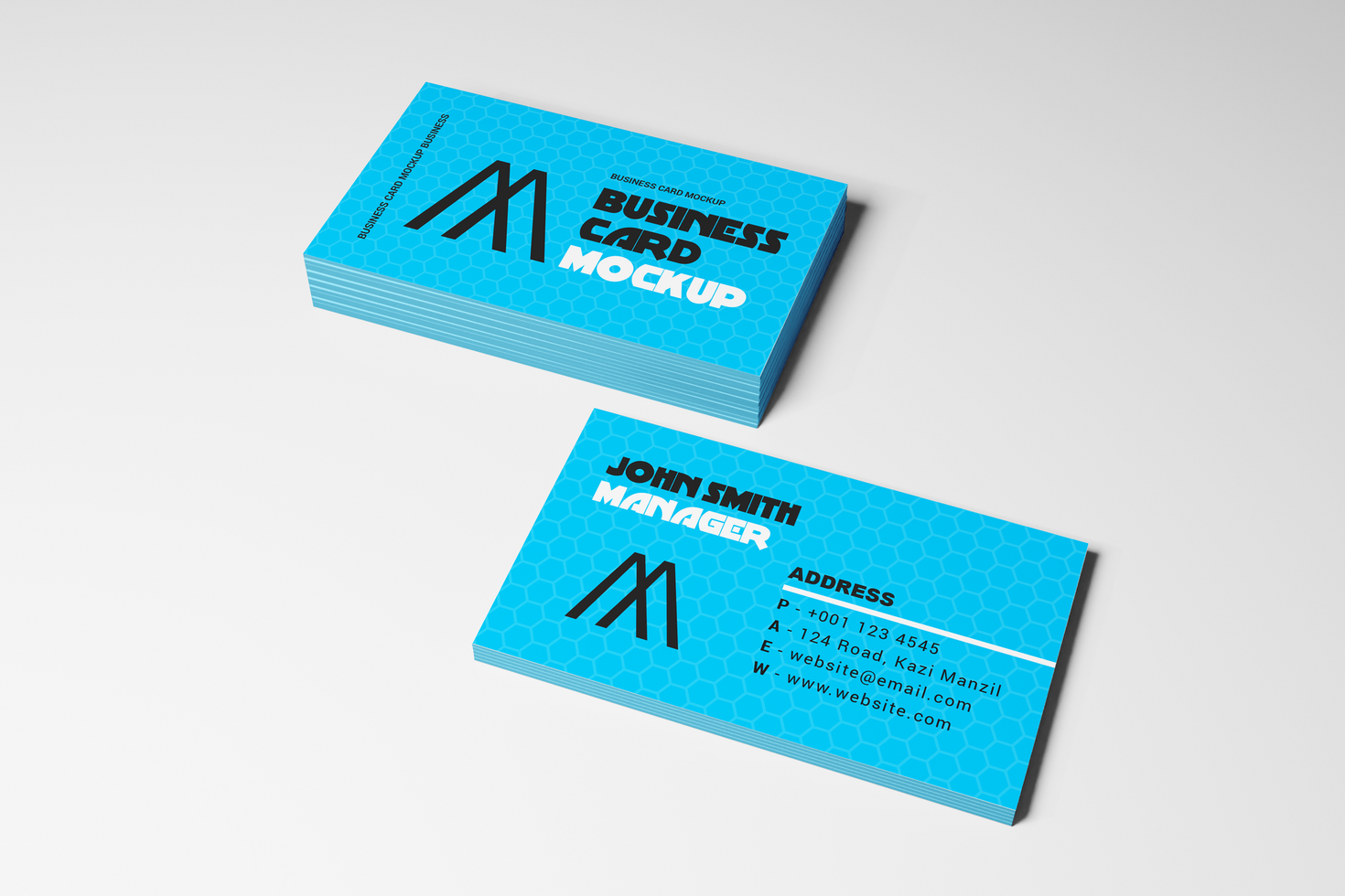 Blue Business Card Mockup psd