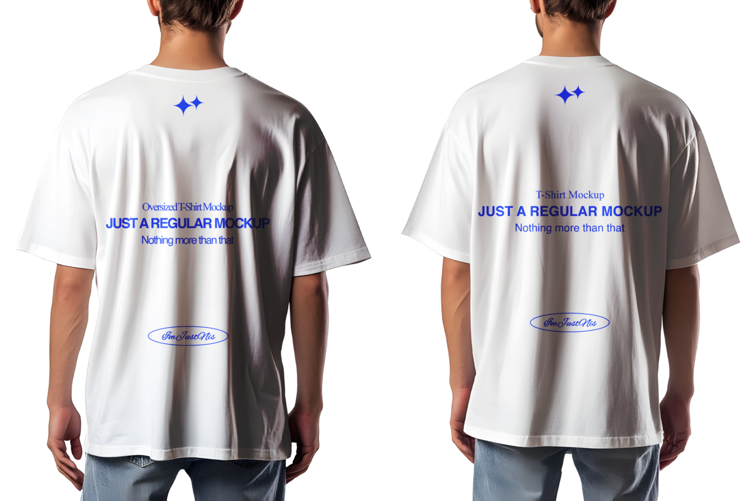 Back View of an Oversized T-Shirt Mockup psd