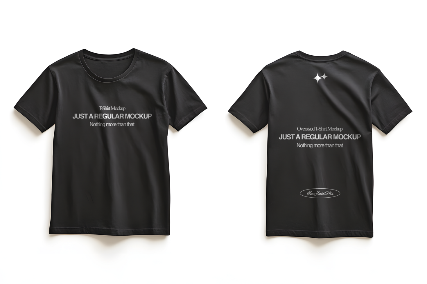 Clean Black T-Shirt Mockup Front and Back psd