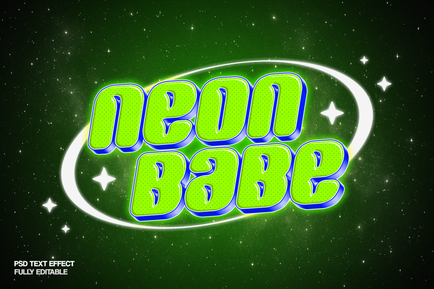3D Y2K Text Effect psd