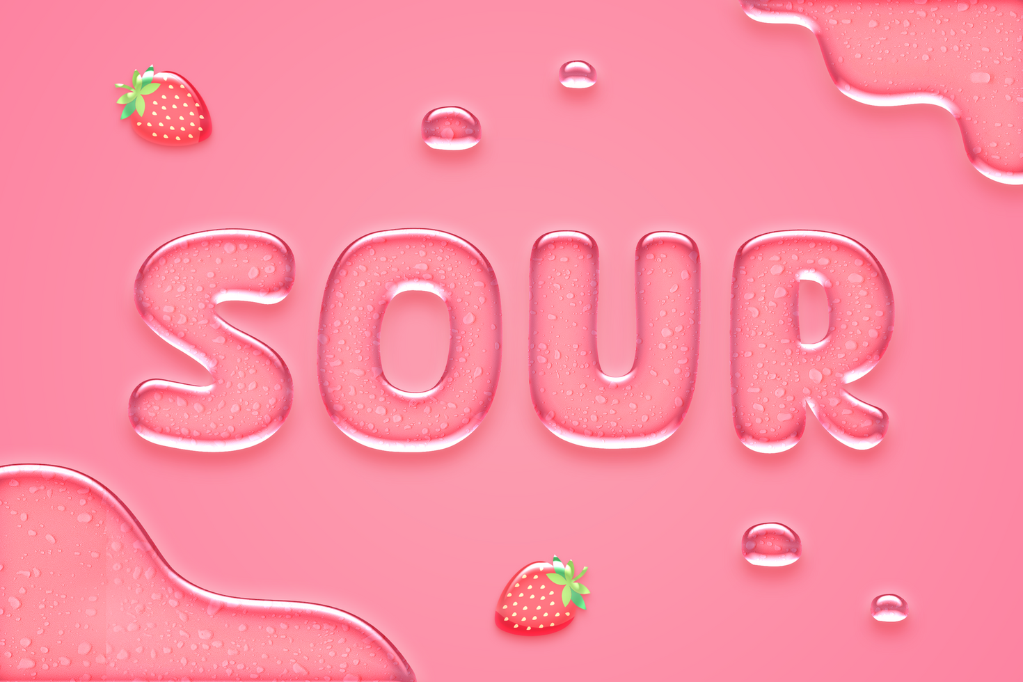 Glossy Sour Liquid Text Effect psd