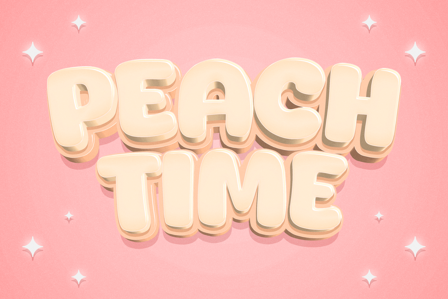 Peach Time 3D Text Effect psd