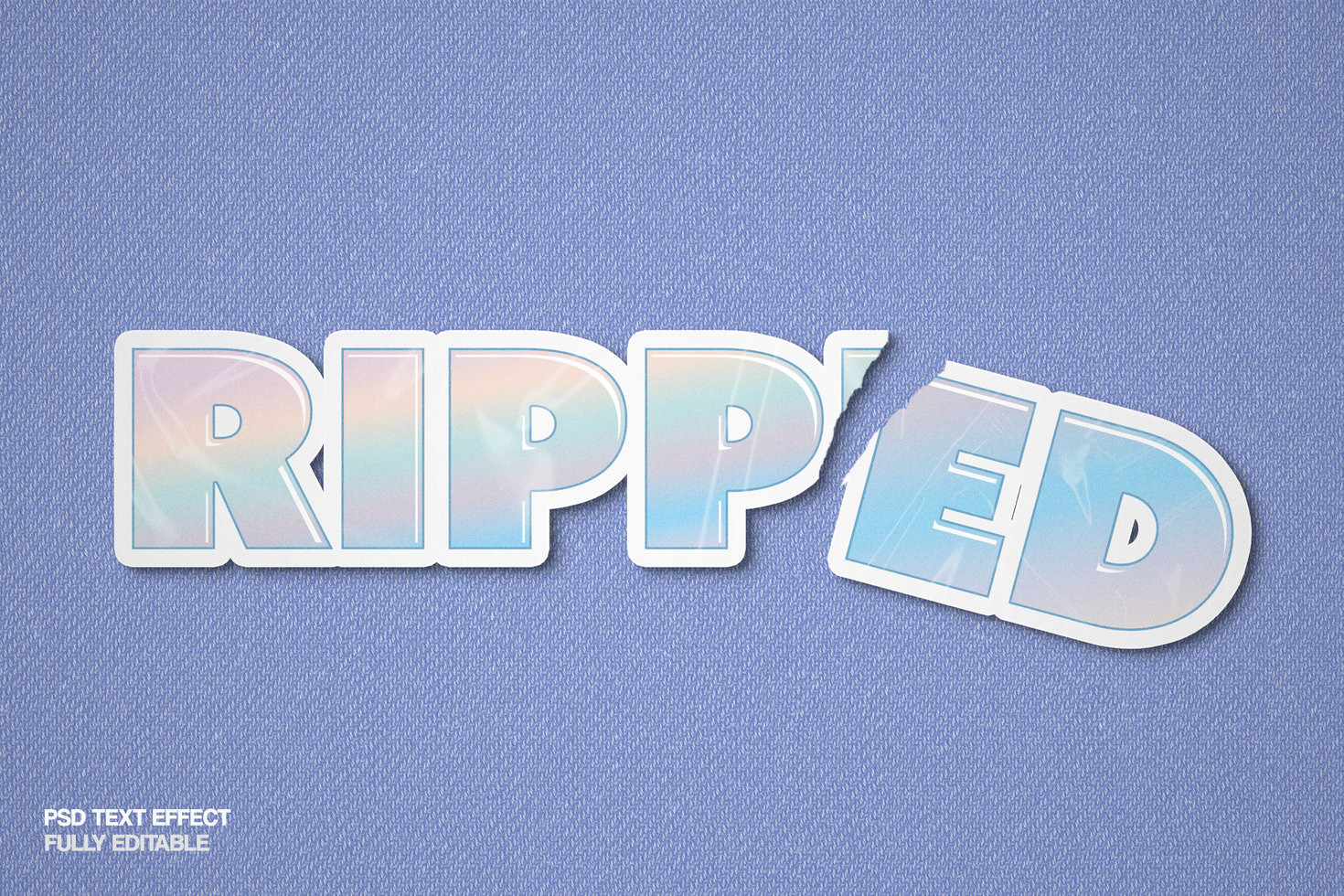 Sticker Ripped Text Effect psd