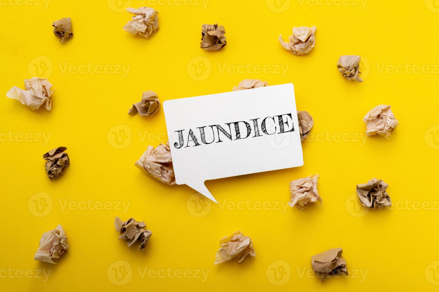 White sign with the word Jaundice written on it photo